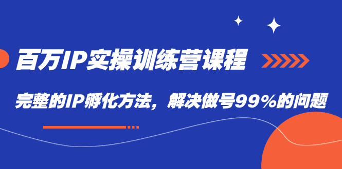 【副业项目7564期】百万IP实战训练营课程，完整的IP孵化方法，解决做号99%的问题-沃创网