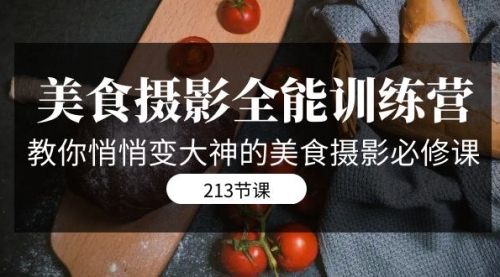 【副业项目7634期】美食摄影-全能特训营，教你悄悄变大神的美食摄影必修课（8套课程-213节）-沃创网