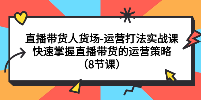 【副业项目7982期】直播带货人货场-运营打法实战课：快速掌握直播带货的运营策略（8节课）-沃创网