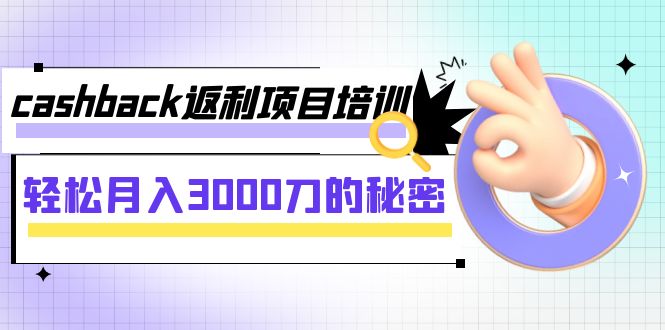 【副业项目8065期】cashback返利项目培训：轻松月入3000刀的秘密-沃创网