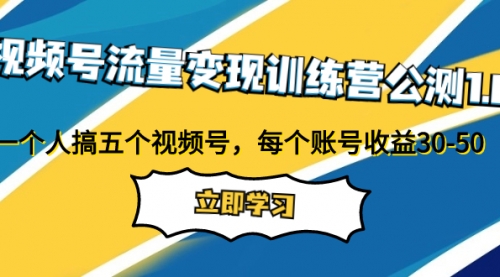 【副业项目8026期】视频号流量变现训练营公测1.0：一个人搞五个视频号，每个账号收益30-50-沃创网