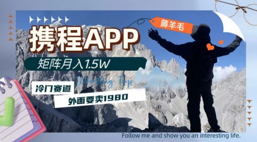 【副业项目8046期】携程APP薅羊毛，外面卖1980的冷门赛道，矩阵月入1.5w-沃创网