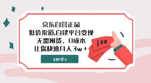 【副业项目8104期】京东自营正品,低价渠道,自建平台变现，无需囤货，0成本，让你快速月入3w＋-沃创网