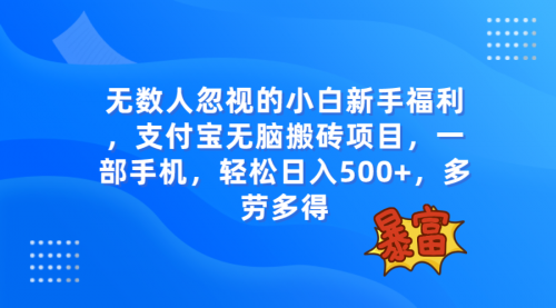 【副业项目8111期】无数人忽视的项目，支付宝无脑搬砖项目，一部手机即可操作，轻松日入500+-沃创网