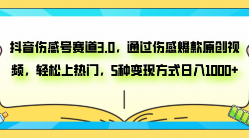 【副业项目8116期】抖音伤感号赛道3.0，通过伤感爆款原创视频，轻松上热门，5种变现日入1000+-沃创网