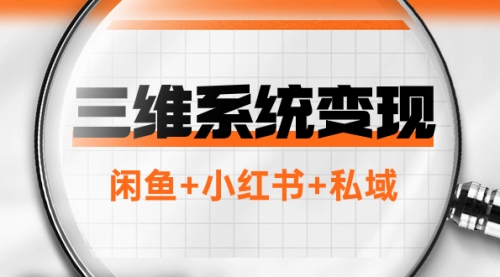 【副业项目8151期】三维系统变现项目：普通人首选-年入百万的翻身项目，闲鱼+小红书+私域-沃创网