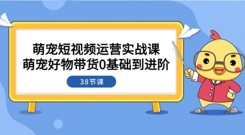 【副业项目8175期】萌宠·短视频运营实战课：萌宠好物带货0基础到进阶（38节课）-沃创网