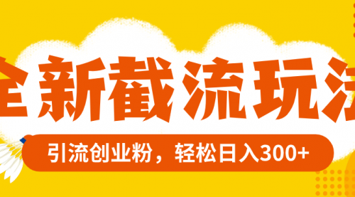 【副业项目8262期】全新截流玩法，精准引流创业粉，轻松日入300+-沃创网