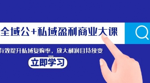 【副业项目8291期】全域公+私域盈利商业大课，有效提升私域复购率，放大利润且持续变现-沃创网