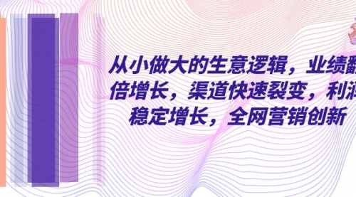 【副业项目8292期】从小做大的生意逻辑，业绩翻倍增长，渠道快速裂变，利润稳定增长-沃创网