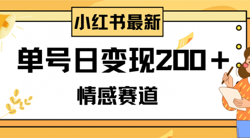 【副业项目8296期】小红书情感赛道最新玩法，2分钟一条原创作品，单号日变现200＋可批量可矩阵-沃创网
