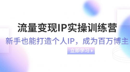 【副业项目8349期】流量变现-IP实操训练营：新手也能打造个人IP，成为百万博主-沃创网
