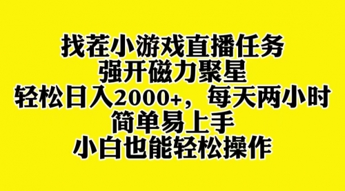 【副业项目8382期】找茬小游戏直播，强开磁力聚星，小白也能上手-沃创网