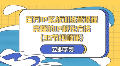 【副业项目8430期】百万IP实战训练营课程，完整的IP孵化方法（35节视频课）-沃创网