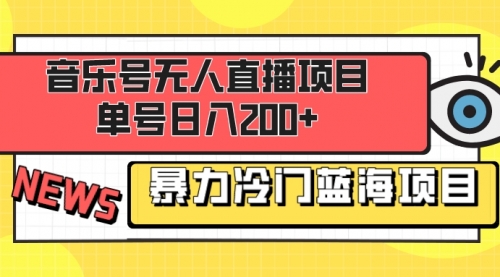 【副业项目8467期】音乐号无人直播项目，单号日入200+-沃创网