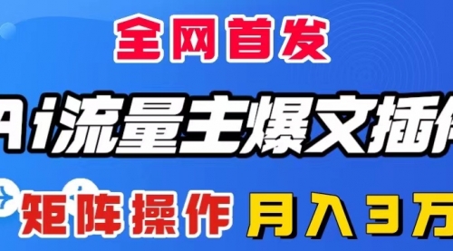 【副业项目8498期】AI流量主爆文插件，只需一款插件全自动输出爆文-沃创网