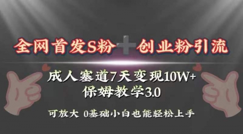 【副业项目8506期】成人用品赛道7天变现10w+保姆教学3.0-沃创网