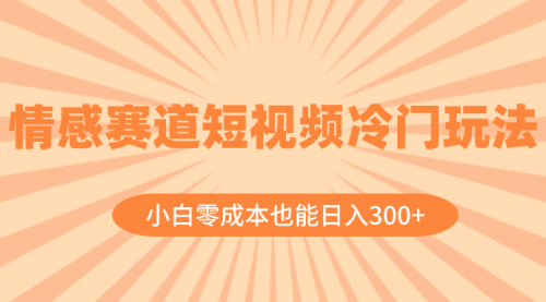 【副业项目8513期】情感赛道短视频冷门玩法，小白零成本也能日入300+-沃创网