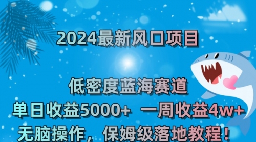 【副业8681期】2024最新风口项目 低密度蓝海赛道，日收益5000+周收益4w+ 无脑操作-沃创网