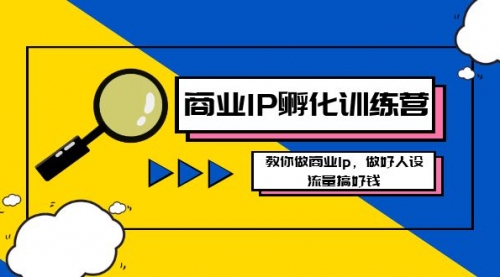 【副业8686期】商业IP-孵化训练营新版，教你做商业Ip，做好人设，流量搞好钱-沃创网