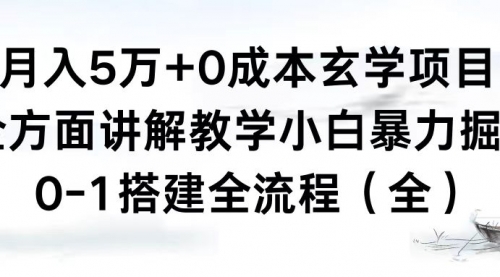 【副业8707期】月入5万+0成本玄学项目，全方面讲解教学，0-1搭建全流程（全）小白暴力掘金-沃创网