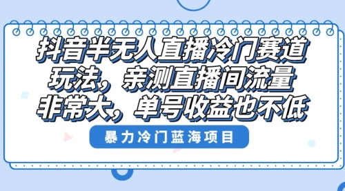 【副业8732期】抖音半无人直播冷门赛道玩法，直播间流量非常大，单号收益也不低！-沃创网
