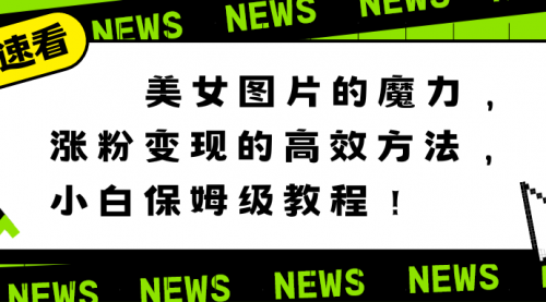 【副业8733期】美女图片的魔力，涨粉变现的高效方法，小白保姆级教程！-沃创网