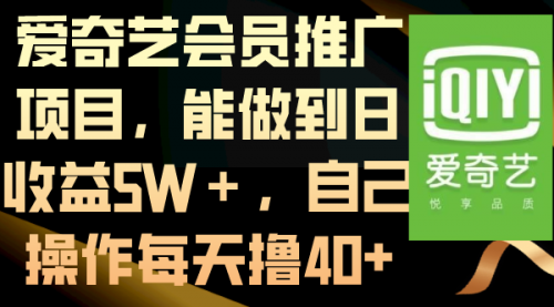 【副业8764期】爱奇艺会员推广项目，能做到日收益5W＋-沃创网