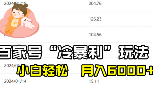 【副业8790期】百家最新“冷暴利”玩法，小白轻松月入6000+-沃创网