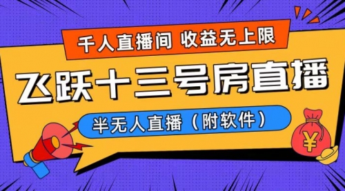 【副业8791期】爆火飞跃十三号房半无人直播，一场直播上千人，日入过万！-沃创网
