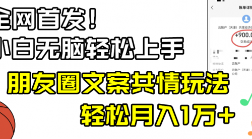 【副业8908期】小白轻松无脑上手，朋友圈共情文案玩法，月入1W+-沃创网