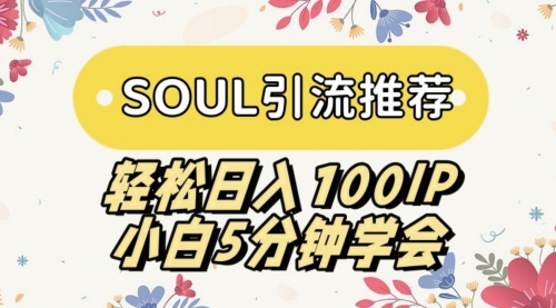 【副业9006期】SOUL引流推荐 轻松日入100IP 小白5分钟学会-沃创网