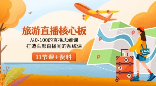 【副业9030期】旅游-直播核心板，从0-100的直播思维课，打造头部直播间的系统课-沃创网
