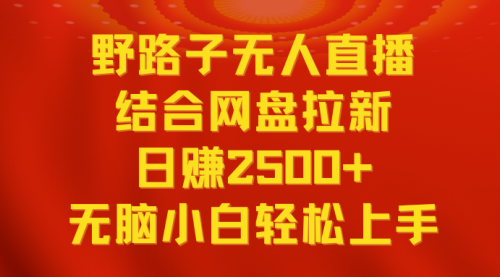 【副业9033期】无人直播野路子结合网盘拉新，日赚2500+多平台变现，小白无脑轻松上手操作-沃创网