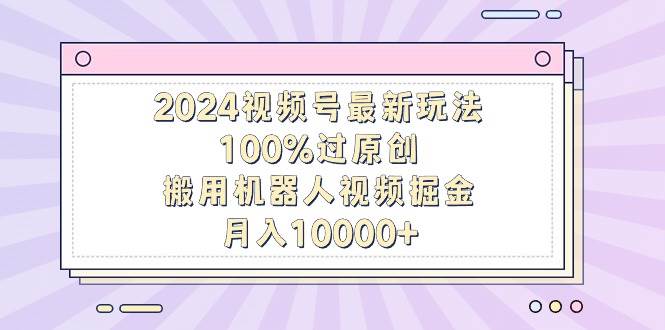2024视频号最新玩法，100%过原创，搬用机器人视频掘金，月入10000+-沃创网