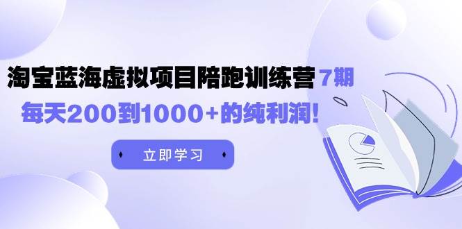 黄岛主《淘宝蓝海虚拟项目陪跑训练营7期》每天200到1000+的纯利润-沃创网