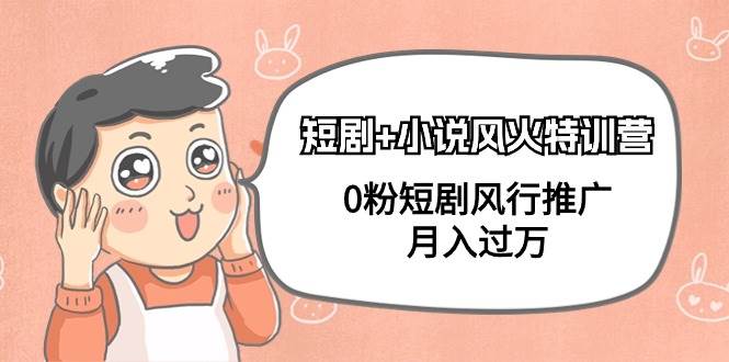 短剧+小说风火特训营，0粉短剧风行推广，月入过万（102节课）-沃创网