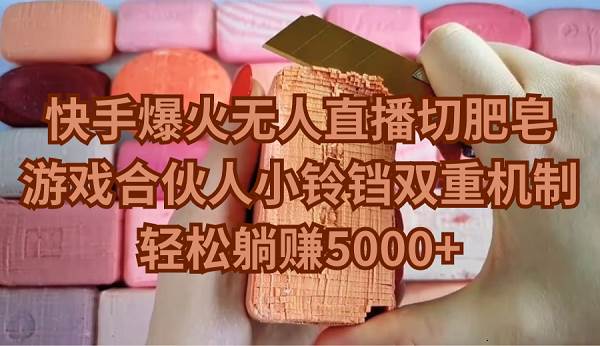 快手爆火无人直播切肥皂，游戏合伙人小铃铛双重机制，轻松躺赚5000+-沃创网