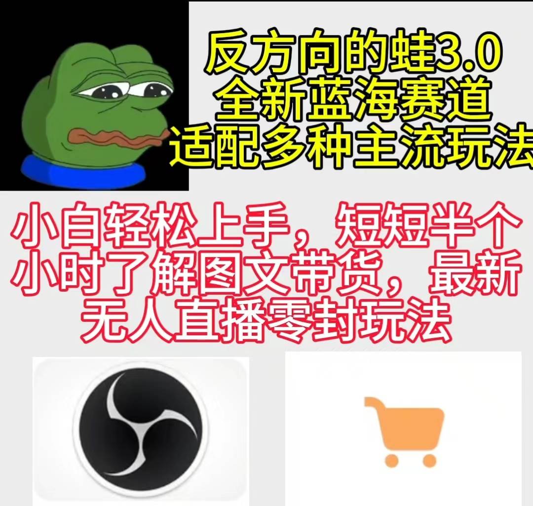 反方向的蛙3.0，图文最新玩法，变现多元化，新蓝海项目，小白轻松上手-沃创网