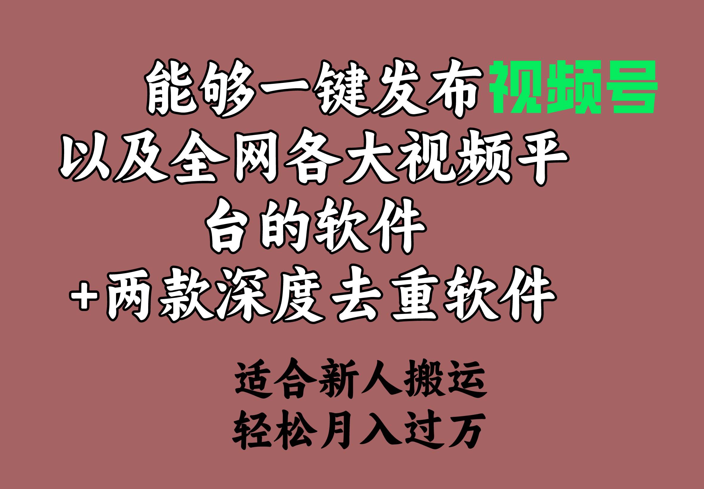 能够一键发布视频号以及全网各大视频平台的软件+两款深度去重软件 适合…-沃创网