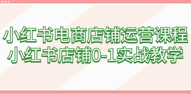 小红书电商店铺运营课程，小红书店铺0-1实战教学（60节课）-沃创网