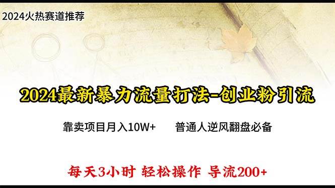 2024年最新暴力流量打法，每日导入300+，靠卖项目月入10W+-沃创网