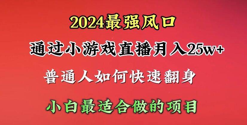2024年最强风口，通过小游戏直播月入25w+单日收益5000+小白最适合做的项目-沃创网