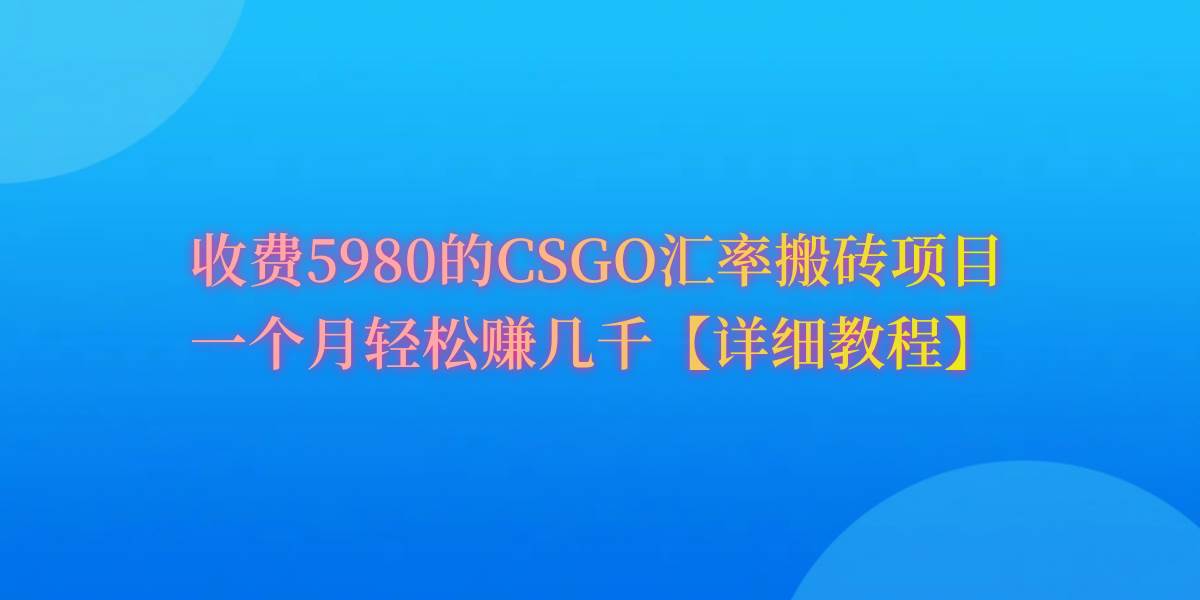 CSGO装备搬砖，月综合收益率高达60%，你也可以！-沃创网
