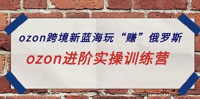 ozon跨境新蓝海玩“赚”俄罗斯，ozon进阶实操训练营-沃创网