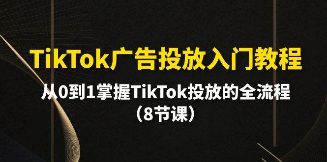 TikTok广告投放入门教程，从0到1掌握TikTok投放的全流程（8节课）-沃创网