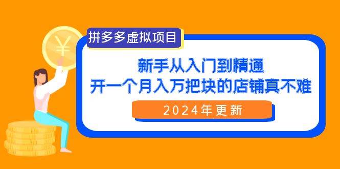 拼多多虚拟项目：入门到精通，开一个月入万把块的店铺 真不难（24年更新）-沃创网