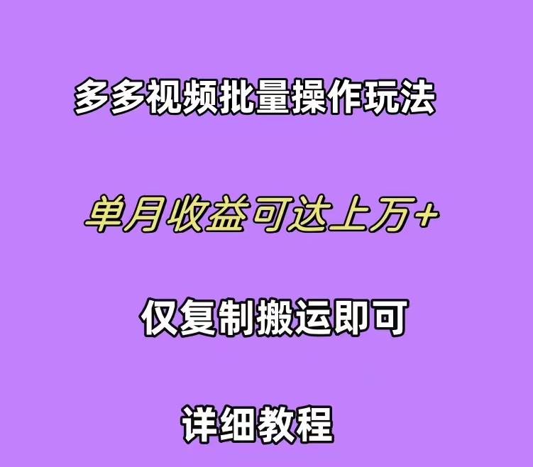拼多多视频带货快速过爆款选品教程 每天轻轻松松赚取三位数佣金 小白必…-沃创网