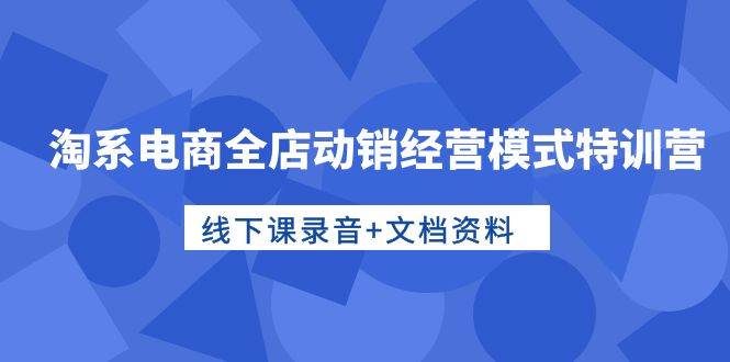 淘系电商全店动销经营模式特训营，线下课录音+文档资料-沃创网