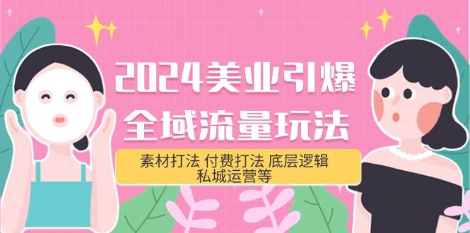 2024美业-引爆全域流量玩法，素材打法 付费打法 底层逻辑 私城运营等(31节)-沃创网